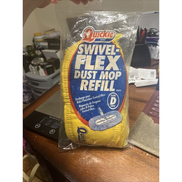 NOS Quickie Swivel-Flex Dust Mop Refill #0654 Type D Yellow 2001 Fits #065 #067 - Picture 1 of 2